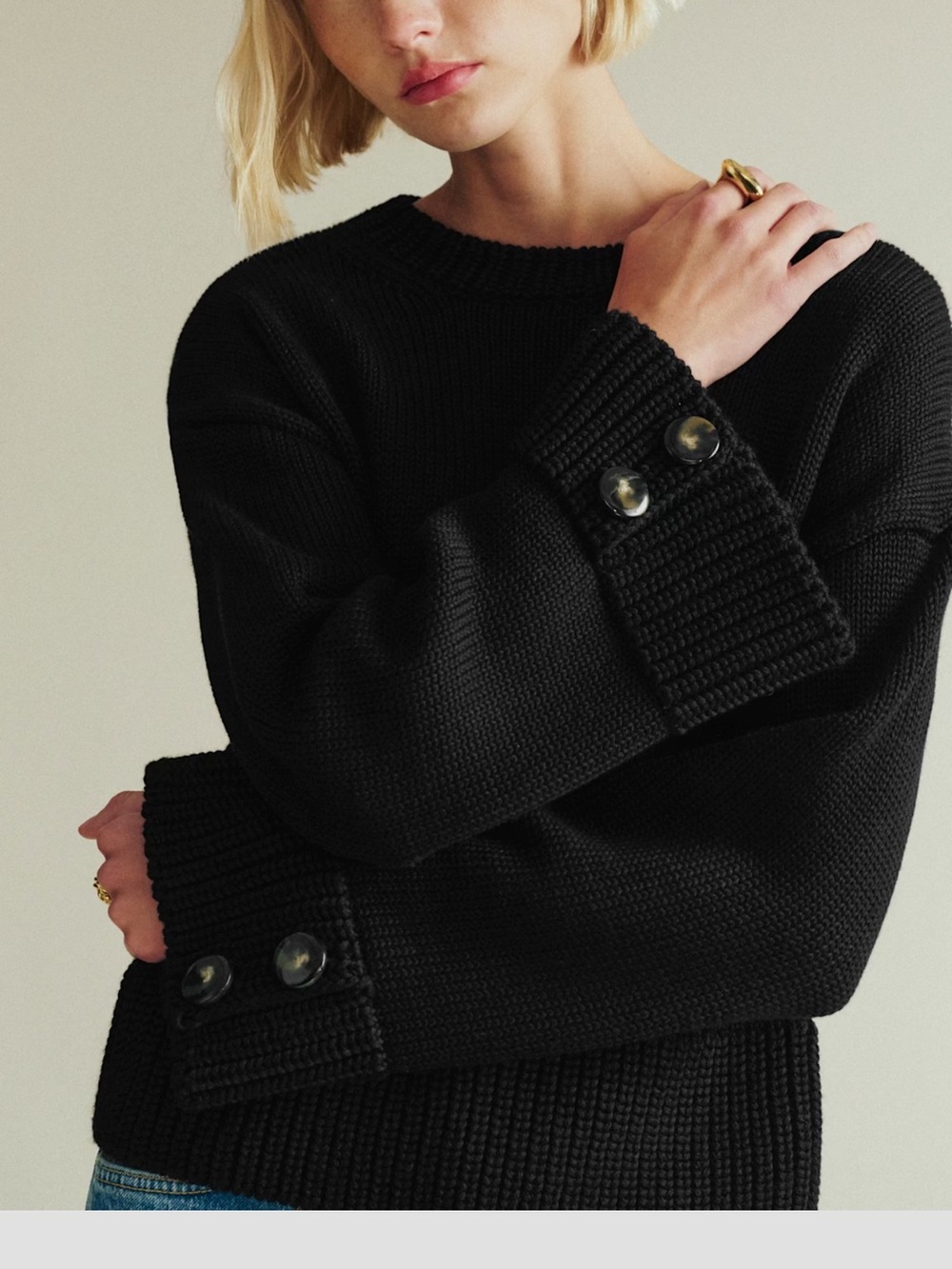 Sezane Marin sweater with Button Cuff